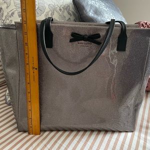 Kate spade silver sparkle tote. Gently used. No marks no scuffs no scratches